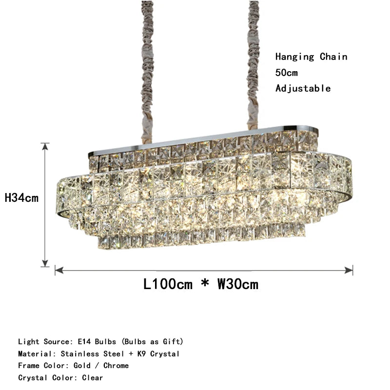 Isabelle Oval Crystal Pendant Chandelier