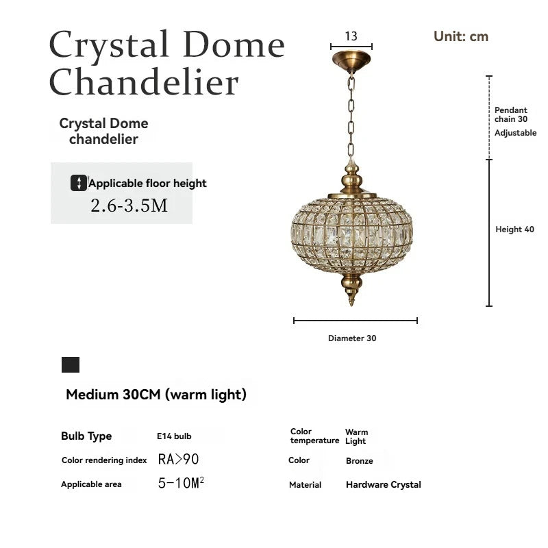 Aurélie Vintage Crystal Pendant Chandelier 6-Light Luxury