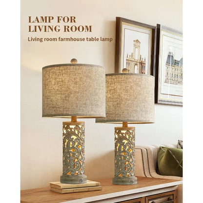 Camille 3-Way Dimmable USB A+C Touch Table Lamp Set of 2 Night Light