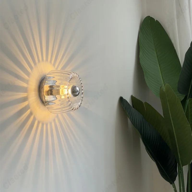 Lucie Retro Glass Wall Light