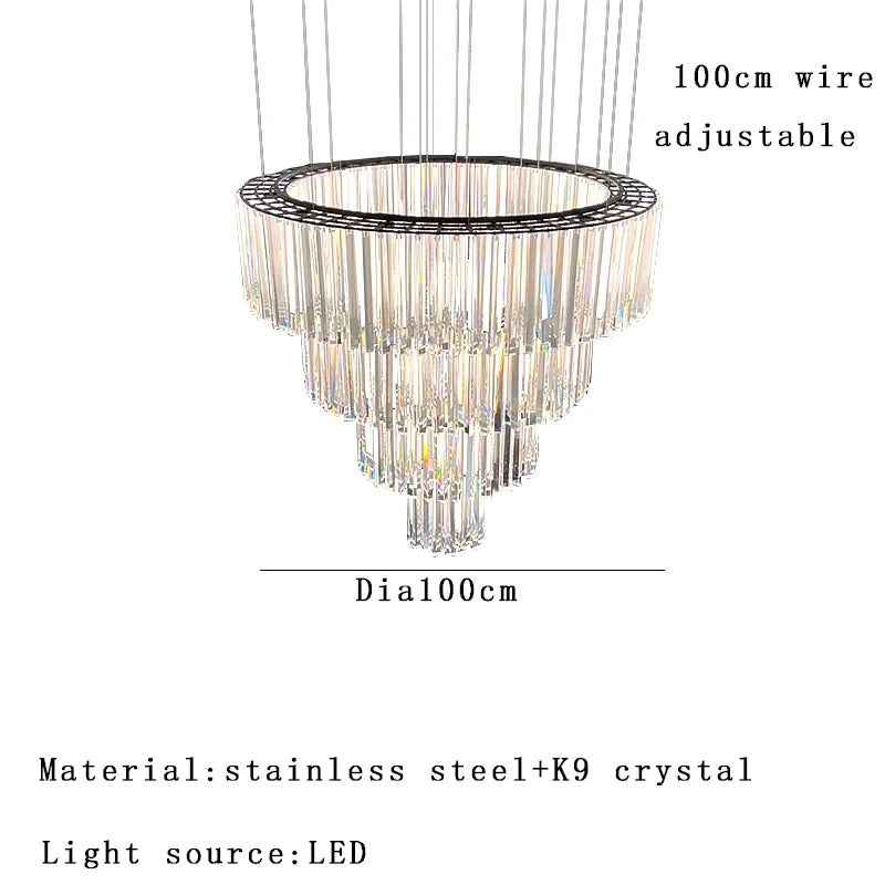 Élise Italian Luxury Round Pendant Light Crystal Ceiling Lamp