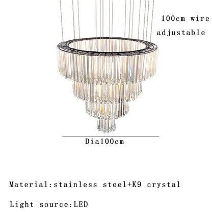 Élise Italian Luxury Round Pendant Light Crystal Ceiling Lamp