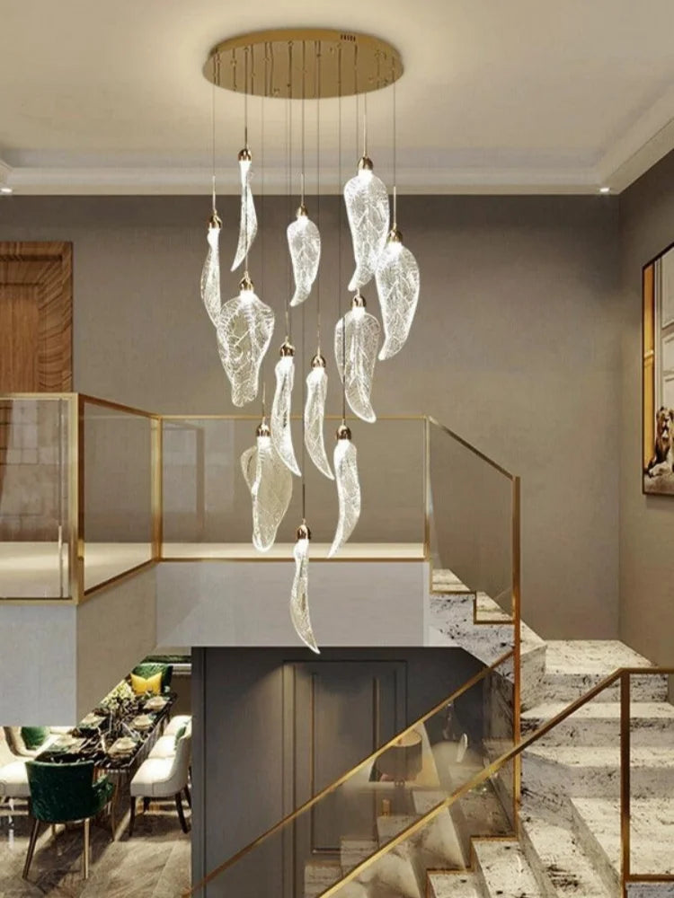 Aurélie Floating Leaf Chandelier Art Deco LED Ceiling Light