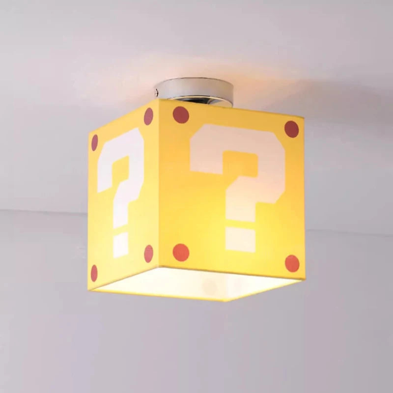 Sophie Yellow Question Mark Kids Ceiling Lamp Creative Bedroom Light