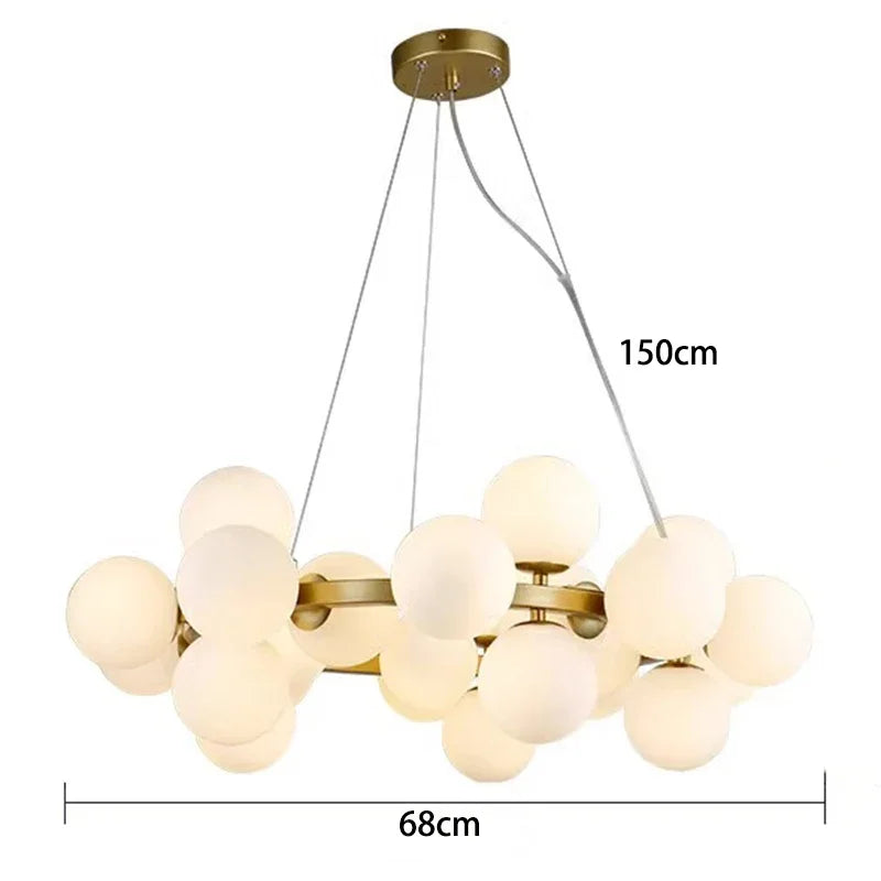 Sophie Glass Bubble Pendant Chandelier for Modern Living Spaces