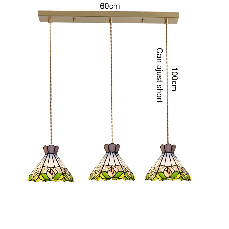 Camille Retro Colorful Glass Pendant Chandelier E27 Light