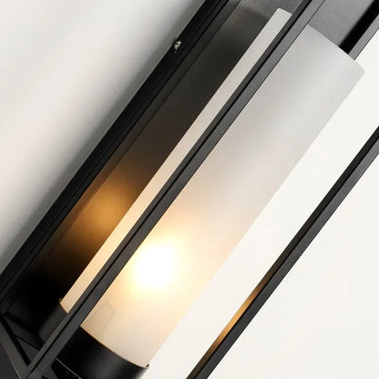 Liéna Modern Chinese Glass Wall Lamp Black Bedside Light
