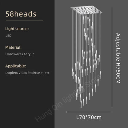 Amélie Crystal Ring Staircase Chandelier