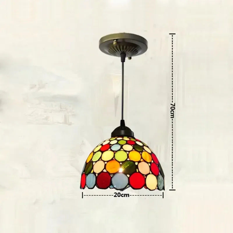 Colette Tiffany Colorful Glass Pendant Lamp Mediterranean