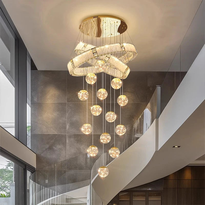 Élodie Crystal Staircase LED Chandelier Pendant Light