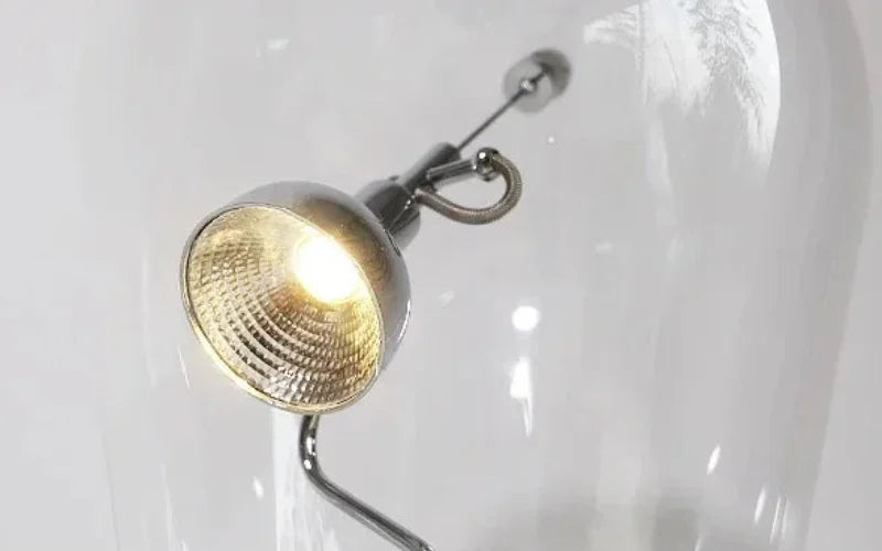 Adele Chrome Dimmable Glass Lamp