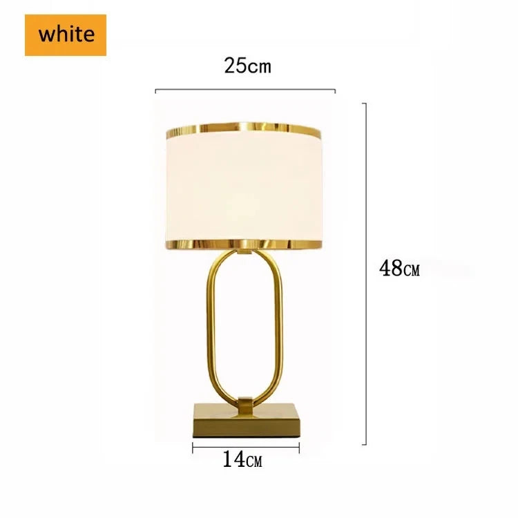 Sophie European Cloth Shade Bedside Lamp E27 Modern Luxury Desk Light