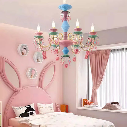 French countryside style Ceiling chandelier dining room, children's room, princess's room colorful European Chandelier