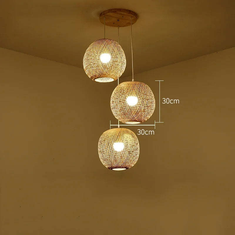 Aurélien Bamboo Rattan Pendant Light Handwoven Ceiling