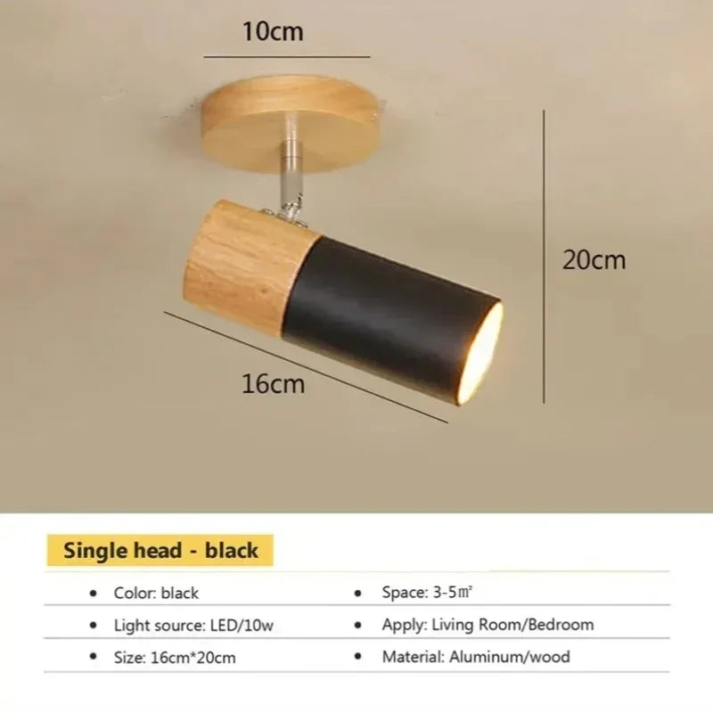 Camille Nordic Multi-Head LED Ceiling Spotlight Modern Black & White