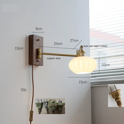 Lucienne Rotating Arm Wall Lamp Pull Chain
