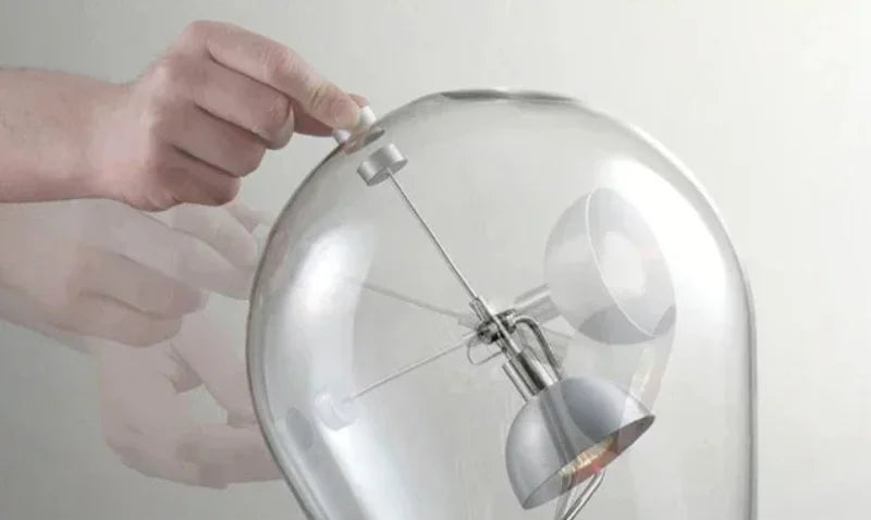Adele Chrome Dimmable Glass Lamp