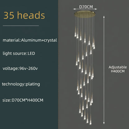 Vivienne Crystal Staircase Pendant Chandelier for Luxury Interiors