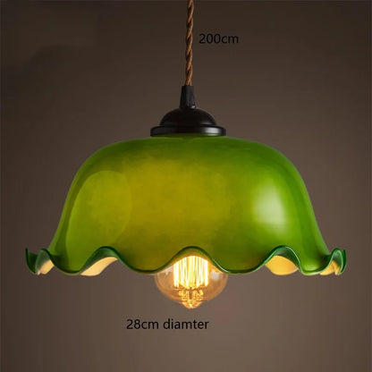 Amélie Vintage Green Glass Pendant Light