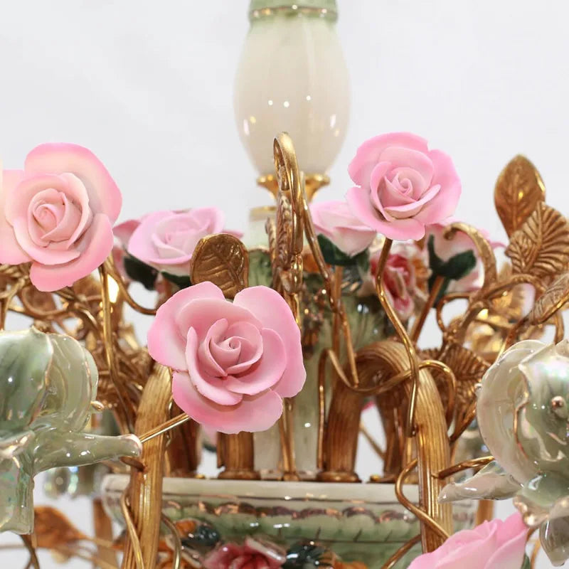 Élise Porcelain Brass Chandelier French Luxury Ceiling Light