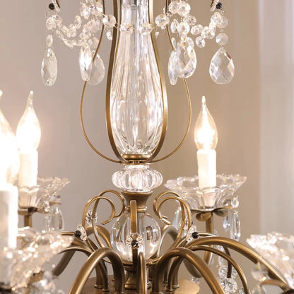 Camille French Crystal Candle Flush Mount Luxury Chandelier