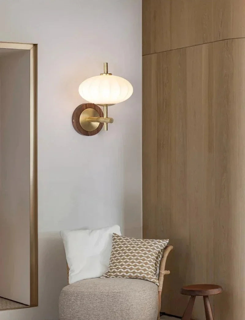 Camille Aurelia Ribbed Glass LED Wall Sconce