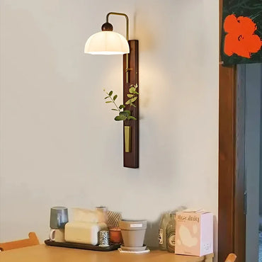 Aiko Japanese Vintage Solid Wood LED Wall Light
