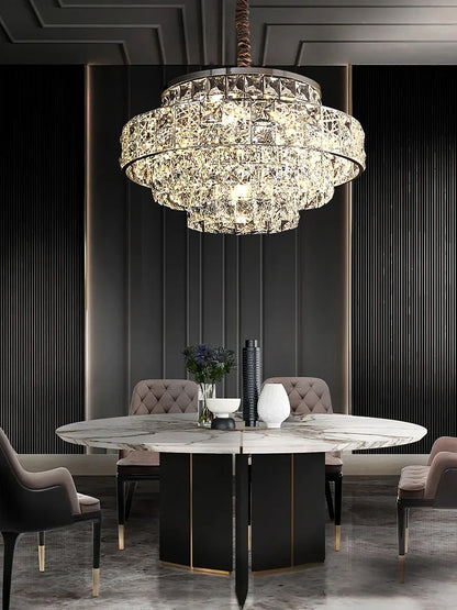 Isabelle Oval Crystal Pendant Chandelier
