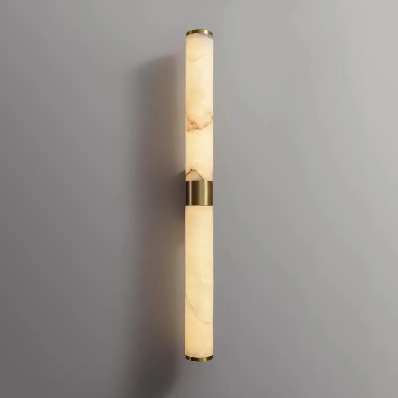 Camille Spanish Marble Gold Copper Cylindrical Wall Sconce Light