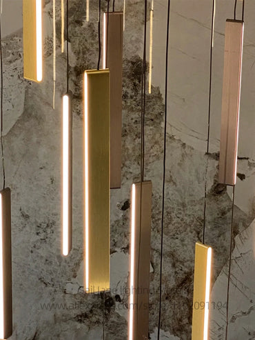 Élise Nordic Square LED Staircase Pendant Chandelier