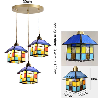 Camille Retro Colorful Glass Pendant Chandelier E27 Light