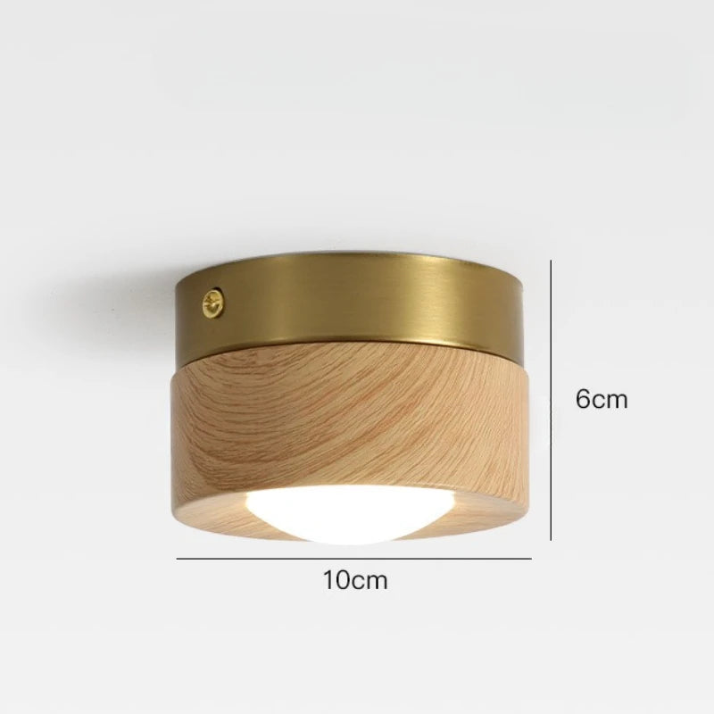Anouk Walnut Wood LED Ceiling Spotlight Light