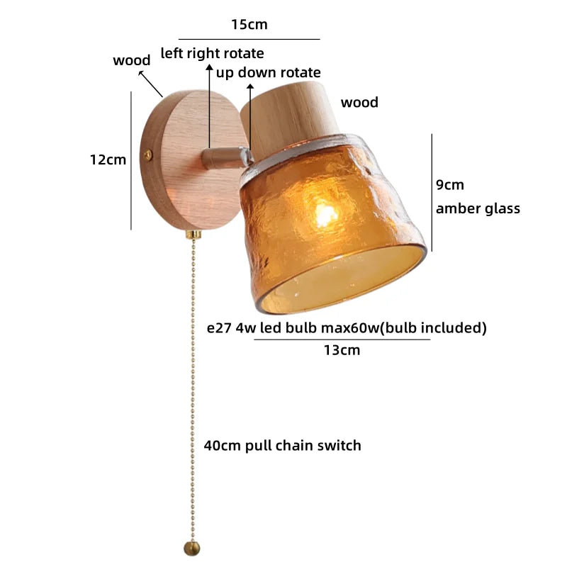 Chloé Ceramic Wall Light with Wood Accent