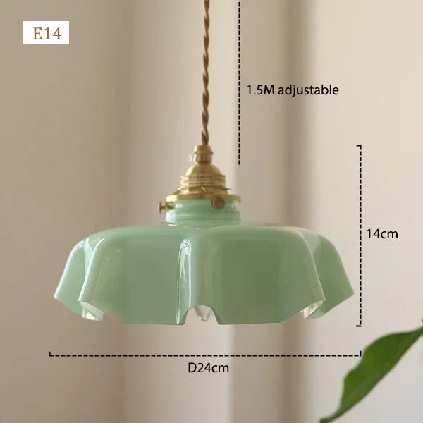 Élodie French Glass Pendant Light Nordic Brass Ceiling