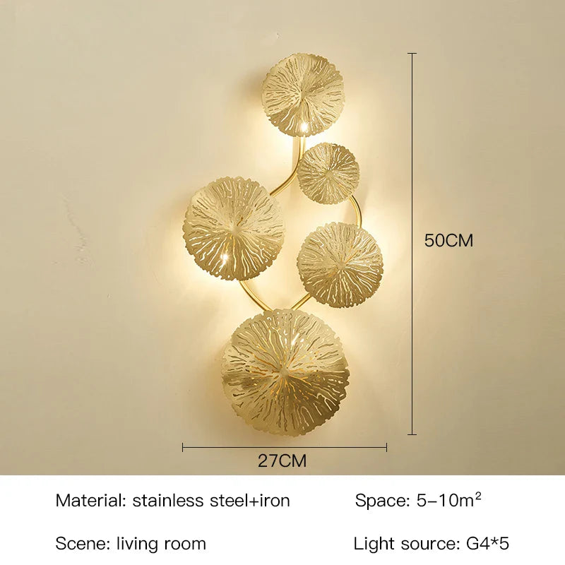 Océane Lotus Leaf Wall Lamp with Modern Artistic Design