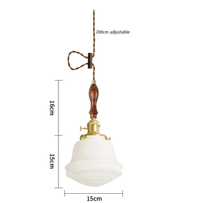 Élodie Glass Pendant Light with Copper Finish