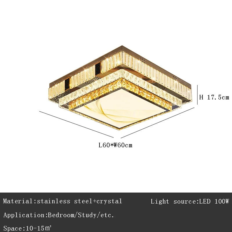 Celestia Gold Crystal Flush Mount LED Ceiling Light