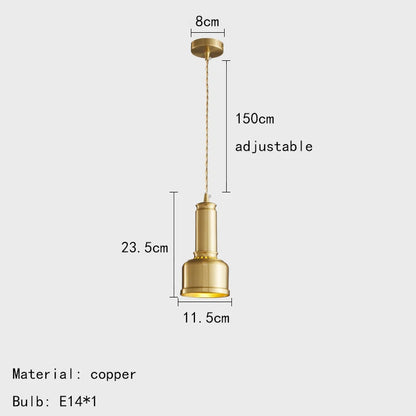 Léon Vintage Brass Mini Pendant Light