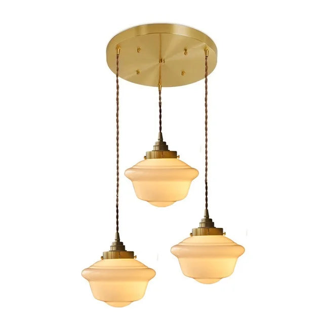 Élodie Glass Pendant Light with Copper Finish