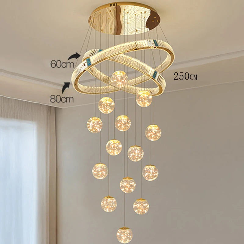 Élodie Crystal Staircase LED Chandelier Pendant Light