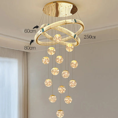 Élodie Crystal Staircase LED Chandelier Pendant Light