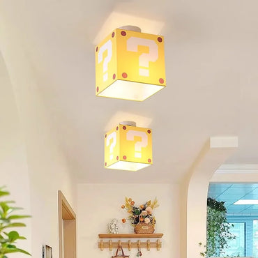 Sophie Yellow Question Mark Kids Ceiling Lamp Creative Bedroom Light