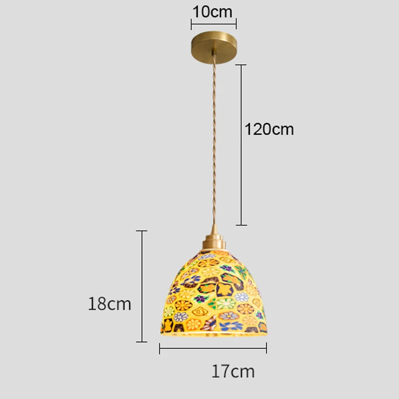 Isabelle Shell Glass Pendant Light Art Deco Bedside Lamp