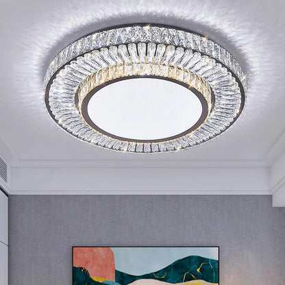 Isabella Luxury Gold Crystal LED Ceiling Light with Remote