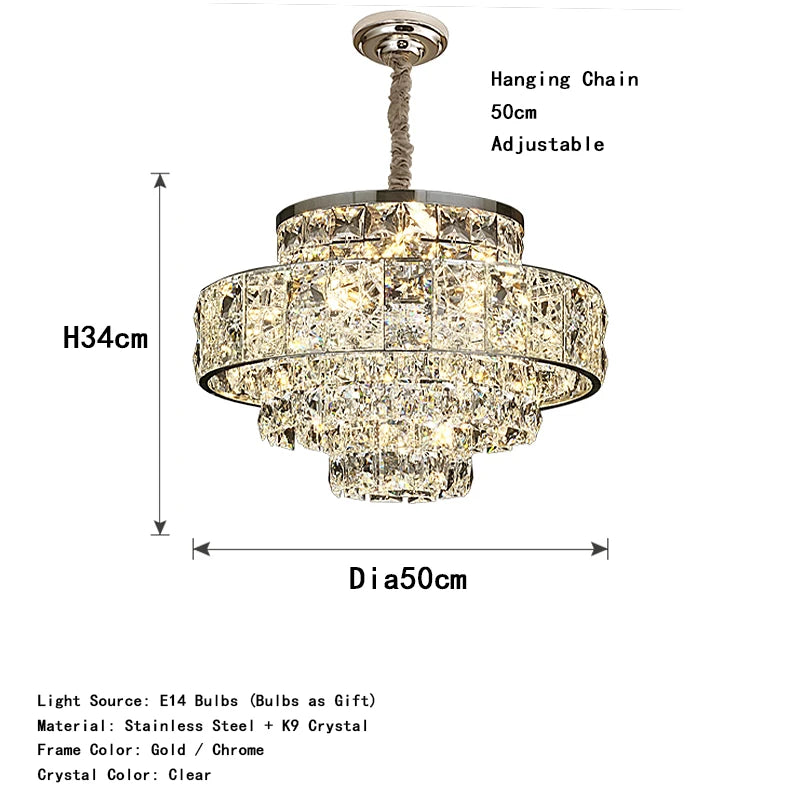 Isabelle Oval Crystal Pendant Chandelier