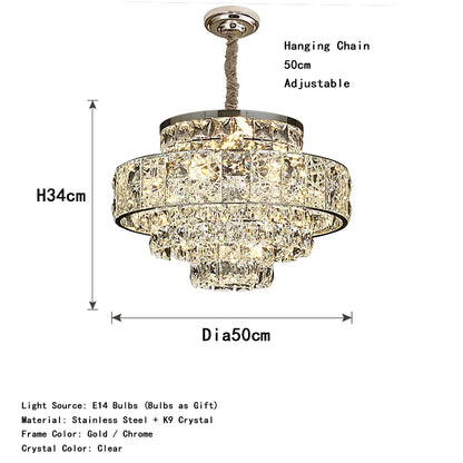 Isabelle Oval Crystal Pendant Chandelier
