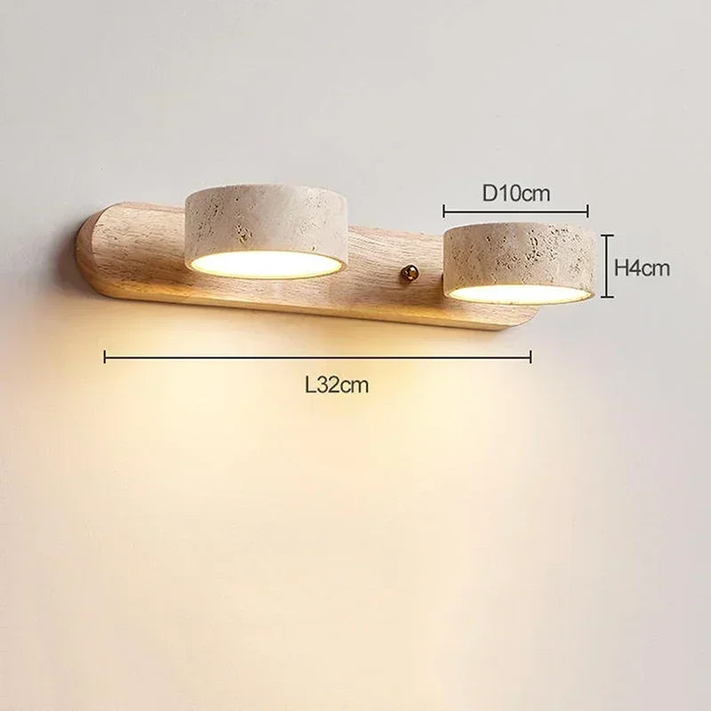 Amélie Travertine Duo Rotatable LED Wall Light
