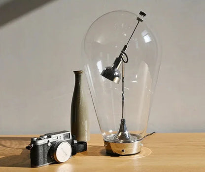 Adele Chrome Dimmable Glass Lamp
