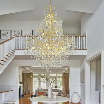 Crystal Tree Branch Pendant Chandelier for Loft and Staircase