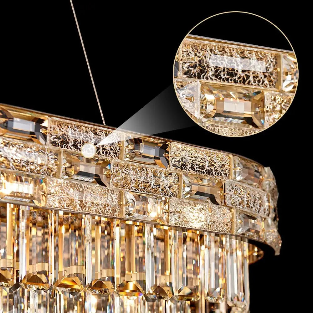 Luxury Circular Crystal Pendant Chandelier for Dining and Living Room